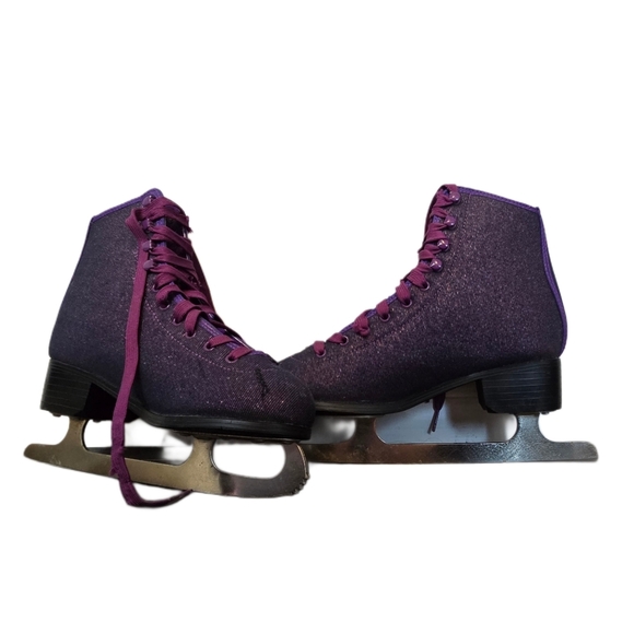 Vintage Disney Hannah Montana Ice Figure Skates Girls 6 Purple Glitter - Picture 5 of 11
